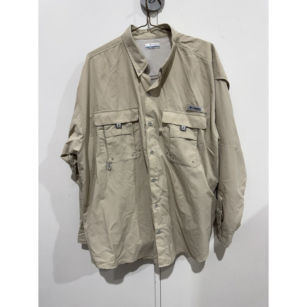 Columbia Men’s PFG Long Sleeve XXL Tan Omni Shade